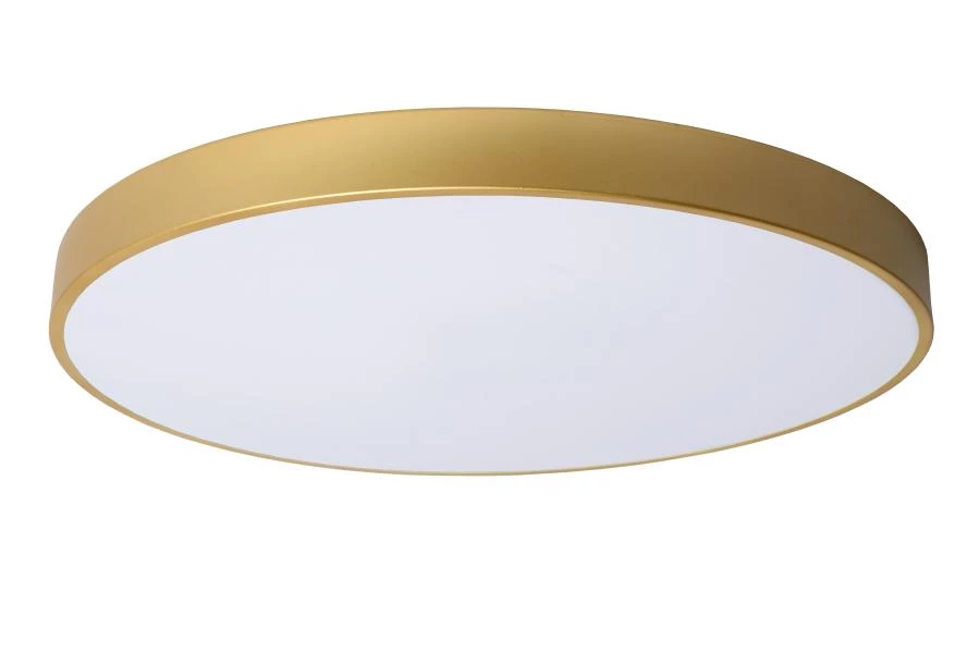 Lucide UNAR - Flush ceiling light - Ø 60 cm- LED 3 StepDim - 1x60W 2700K - Matt Gold / Brass - turned off